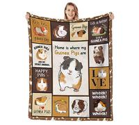 SKT T1 Guinea Pig Blanket Cute Guinea Pig Animal Beige Brown Throw Blankets for Kids Humans, Plush Soft Cozy Fluffy Fleece Flannel Blanket Quilts Bedding, Funny Birthday 60"x50"