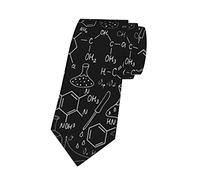 SKT T1 Mens Science Ties Chemistry Equations Necktie for Teen Novelty Black Neck Tie Gift for Husband Father Friend Teacher, Chemistry Equations, One Size