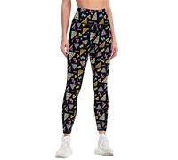 SKT T1 Women's 80s or 90s Memphis Yoga Pants Black Workout Leggings Tummy Control High Waist Gym Fitness Track Pants, 80s Or 90s Memphis, Large
