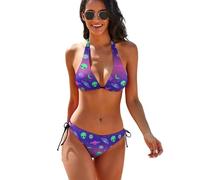 SKT T1 Women's Alien Bikini Funny 2 Piece Swimsuit for Women, Halter String Triangle Bathing Suit Bikini Padded Underwear