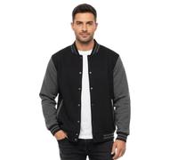 SKT Unisex College Varsity Jacket, Classic Letterman Style with Snap Button Front (UK, Alpha, M, Regular, Regular, Black/Charcoal)