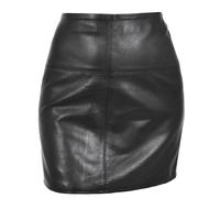 SKT5 Real Leather High Waisted Mini Skirt House of Leather Black 20