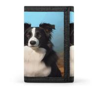 SKTNBM Trifold Wallet,Border Collie Print Slim Wallet,front Pocket Wallet,best Men's Trifold Wallet,slim And Sleek for Men And Women, Black, One Size, Modern