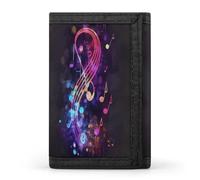 SKTNBM Trifold Wallet,Colorful Galaxy Music Note Print Slim Wallet,front Pocket Wallet,best Men's Trifold Wallet,slim And Sleek for Men And Women, Black, One Size, Modern