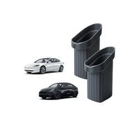SKTU 2 Pieces Accessories for Tesla Model 3/Y 2020-2025, Bin for Car Door, Silicone Car Storage Box for Tesla Juniper Highland, Trash Can Interior Organiser for Model 3Y