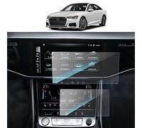 SKTU Screen Protector Compatible with Audi A6 / A7 C8 2019-2023 2024 Navigation GPS Screen Protector Tempered Glass Scratch-Resistant (MMI 10.1 Inch + Front Climate 8.6 Inches)