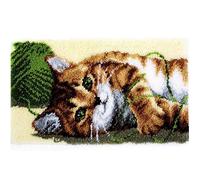 SKTWOE Cat DIY Latch Hook Kit Rug Unfinished 3D Carpet Tapestry Kit Latch Hook Cushion Kit Handmade Rug Making Kits for Adults Kids Beginners Home Decor Gift for Friend 52X38cm