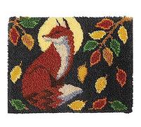 SKTWOE Latch Hook Kits Rug with Fox Pattern Tapestry Kits Rug Making Kits for Adults Kids Beginners DIY Rug Crochet Yarn Kits Crochet Needlework Crafts Embroidery Kits Gift 52Cmx38cm