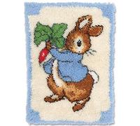 SKTWOE Latch Hook Kits with Rabbit Pattern Embroidery Rug Tapestry for Adults & Kids, DIY Rug Making Kit, 52X38cm