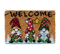 SKTWOE Latch Hook Rug Kits for Adults Christmas Tapestry Kits Rug Making Kits Printed Canvas Embroidery Kits DIY Crochet Yarn Kits for Beginners Adults Kids Craft Kit Creative Gift 52Cmx35cm