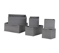 SKUBB Storage Organizer Box Set of 6 Dark Gray Polyester/Polypropylene