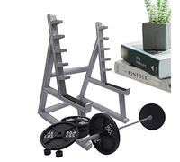 SKUDA Barbell Rack Pen Holder, Portable Gym Theme Pen Display Desk Storage, Squat Rack Ornaments with Barbells and Weights for Home Offices