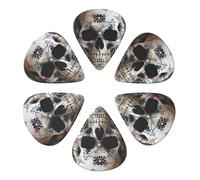 Skull 1 Printed Guitar Picks -6 Pcs Guitar Picks Plectrum,Guitar Accessories,Electric Guitar Pick, Bass & Ukulele 0.96mm