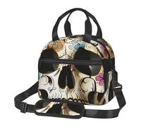Skull 1 Prints Lunch Bag Tote Bag for Women Men, Insulated Lunch Cooler Bag Organizer for School Picnic Work Outdoor
