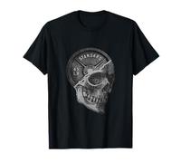 Skull & 45 lbs Plate Weight Lifting Graphic Gym Working Out T-Shirt