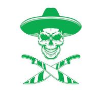 Skull A Hat Knives Skeleton Death Wall Decals 68x84.7cm Personalized Customization Green