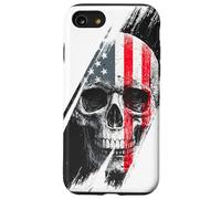 Skull America, USA, mechanical, rock, vintage, festival, fun Case for iPhone SE (2020) / 7/8