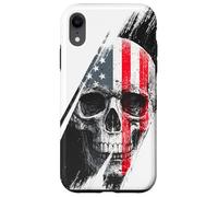 Skull America, USA, mechanical, rock, vintage, festival, fun Case for iPhone XR