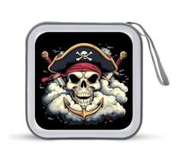 Skull Anchors Sword Portable CD Case Holder 48 Capacity Travel DVD Storage Boxs Wallet Bag