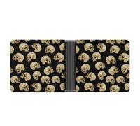 Skull and Bones Printed Bifold Wallet with Hidden Compartments Pocket Money and Credit Card Holder for Men Women
