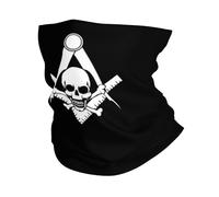 Skull And Cross Bones Square Compass Masonic Freemason Women Men Neck Warmer Stretchy Neck Gaiter Soft Bandana For Summer Sport Running Motorcycle