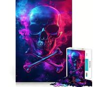 Skull And Cross-Joints Art 1000 Pieces Jigsaw Puzzles for Adults Recall Upgrade Stress Relief Tight Cut Santa Wish Pick 38x52cm