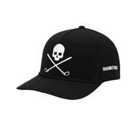 Skull and Crossbones Adjustable Golf Hat - Perforated Trucker Hat for Men and Women, Universal fit Head Skeleton Embroidered Cap, Made of Durable Non Fading Polyester Material - Black One Size