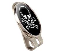 SKULL AND CROSSBONES FUSION CAP OR HAT CLIP AND MAGNETIC GOLF BALL MARKER BY ASBRI GOLF