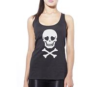 Skull and Crossbones Heart Eyes Women's Vest - black Medium