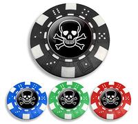 SKULL AND CROSSBONES POKER CHIP GOLF BALL MARKER. BLACK
