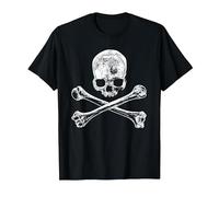 Skull and Crossbones T-Shirt, Men, Black, Large