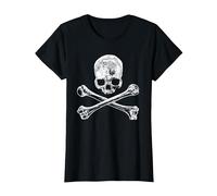 Skull and Crossbones T-Shirt, Women, Black, Small