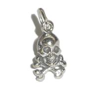 Skull and Crossbones tiny sterling silver charm .925 x1 Pirates charms