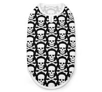 Skull And Crossed Bones Pet Printed Clothes,Pet T Shirts,Cool Puppy Shirts for Small,Medium And Large Pet Dogs Cats S