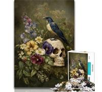 Skull And Crow Puzzles for Adults Teens 1000 Pieces,Help The Brain Exercise Addictive Toys to Cultivate Patience Suitable for Couples (38x26cm)