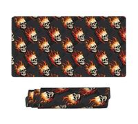 Skull and Flame Mouse Pad Extra Large Rubber Mousepads for Office Gaming Home 15.8 x 29.5 Inch