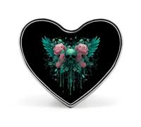 Skull And Flower Wings Heart Metal Brooches 1 Inch Memorial Badges Exquisite Decorations Pins for Clothing