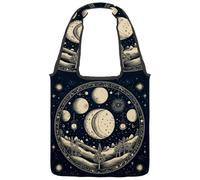 Skull and Flowers Day of the Dead Canvas Tote Bag, Medium Book Tote Reusable Cloth Bag for Women Teachers Nurse