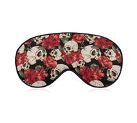 Skull and Flowers Unisex Light-Blocking Eye Mask Sleep Mask Suitable for Naps at Home, in The Office, and on Airplanes