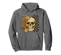 Skull and Flowers Vintage Design for Trendy Outfit Pullover Hoodie