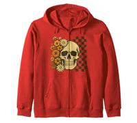 Skull and Flowers Vintage Design for Trendy Outfit Zip Hoodie