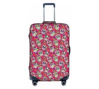 Skull and Green Leaves Luggage Cover Suitcase Trolley Case Protector Elastic Washable Anti Scratch Fit 18-32 Inch