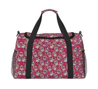 Skull and Green Leaves Print Duffel Bag for Travel Weekender Overnight Carry On Bag Women Men Gym Luggage Bag Carry on
