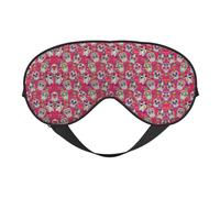 Skull and Green Leaves Printing Reversible Design Sleep Mask, Ideal for Camping, Meditation & Shifts, Snug Fit,No Light Leakage
