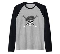 Skull and Knives Practical Self Defense Training Raglan Baseball Tee