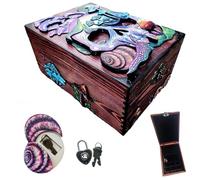 Skull and Nature Hidden Key Box, Wooden Gothic -Themed Skull Art Hidden Key Box Personalized Halloween Keepsake Memory box, Jewelry Storage, Gift for Friends Women Men