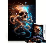 Skull And Octopus Tentacles Digital Art 1000 Piece Jigsaw Puzzle for Teenagers Mind Game Toy Stress Release Neat Cut Artistic Gift 38x26cm