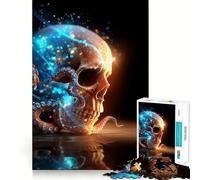 Skull And Octopus Tentacles Digital Art Jigsaw Puzzles 1000 Pieces for Teenagers Memory Upgrade Relaxing Fun Sharp Cut Art Collection Piece 38x26cm