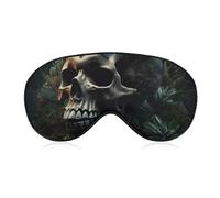 Skull and Plants Sleep Mask for Women Men Side Sleeper Eye Cover with Adjustable Strap Soft Breathable Blackout Mask Slip-Free Deep Sleeping Travel Essentials