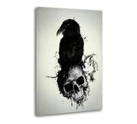 Skull And Raven Tattoo Meaning Poster Decorative Painting Canvas Wall Posters And Art Picture Print Modern Family Bedroom Decor Posters 16x24inch(40x60cm)